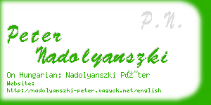 peter nadolyanszki business card